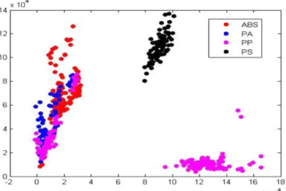 Fig. 4. Result obtained through PCA for black plastics obtained for recycling process of the used small appliances.