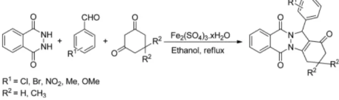 Table 1. Optimization for one-pot condensation of phthalhydra- phthalhydra-zide, benzaldehyde and dimedone a