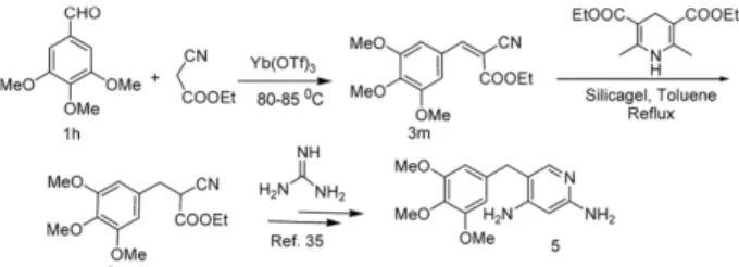 Table 3. Yb(OTf) 3  Catalysed Knoevenagel condensation of less reactive active methylebne cpompounds
