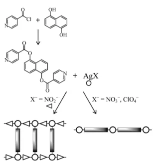 Table 1. Crystal data and structure refinement for [Ag 2 (NO 2 ) 2 ( L)] n , [Ag( L)] n (NO 3 ) n , and [Ag( L)] n (ClO 4 ) n · nH 2 O
