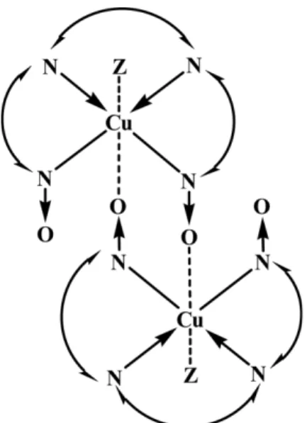 Fig. 11. Structure representation of the dimer copper(II) complex of complex  4.