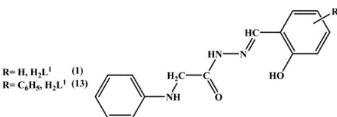 Fig. 1. Structure representation of the ligands.