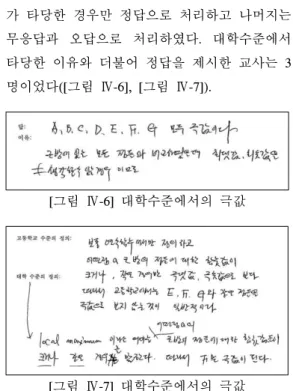 [그림 Ⅳ-8] 미분가능성 이용댓값의 정의를 기술하시오.<문제4-3> 함수   의 그래프가 그림과 같이 주어질 때, 다음 <보기>의 설명 중 옳은 것을 모두 고른 것은? 그 이유를 간단히 설명하시오.㉠   는   에서 미분불가능하고,   에서미분가능하다.㉡ 이 그래프의 극값은 두 개다.㉢    에서 불연속이며, 접선이 존재하지 않는다.㉣ 구간  에서 ′  임을 보여 주고 있다.