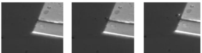 Fig. 2. Cross sectional view of the microstructure of the hexavalent chrome layers electroplated in a modified Surgent bath at 0.4 A/cm 2 , 9V, 20 minutes observed by : (a) optical microscopy (b) scanning electron  micro-scopy