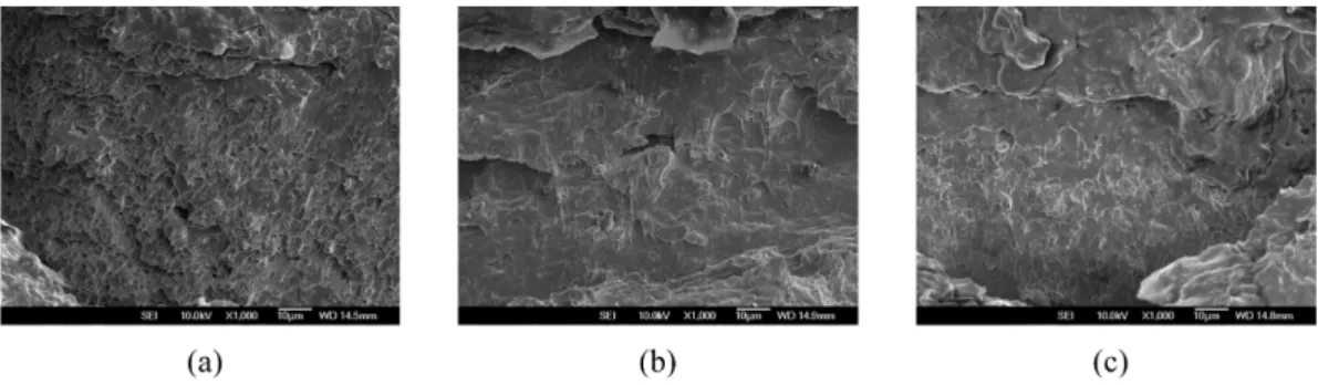 Fig. 2. SEM photographs of bulb surface after SP test of DP5 specimen at (a) 100 mA/cm 2  - 5 hrs, (b) 150 mA/cm 2 - 5 hrs, (c) 200 mA/cm 2  - 5 hrs, (d) 100 mA/cm 2  - 50 hrs, (e) 150 mA/cm 2  - 50 hrs, (f) 200 mA/cm 2  - 50 hrs charging conditions.