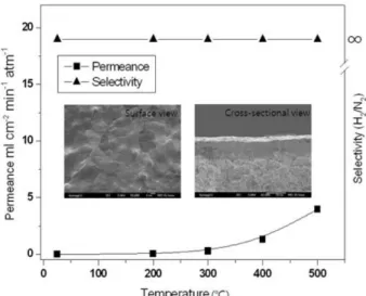 Fig. 6. The surface and cross-sectional view SEM image: (a) Pd/Cu membrane on polished porous nickel support after high temperature (200 o C) sputter deposition and (b) Pd-alloy membrane after Cu reflow process