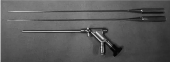 Fig. 1. 2.5 mm chisel and osteotome for endoscopic laminoto- laminoto-my.