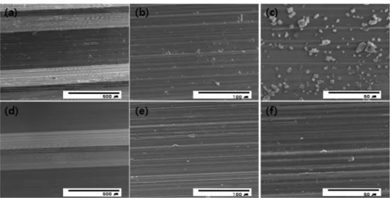 Fig. 10. FE-SEM micrographs showing the dental implant fixture surface of step 3 (a,b,c), step 4 (d,e,f) and step 5 (g,h,i) specimen after potentiodynamic test in 0.9% NaCl solution at 36.5 ± 1 o C