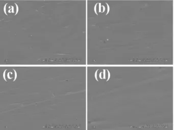 Fig. 9. FE-SEM micrographs showing surface morpho- morpho-logy of TiN coated Ti-30Ta-5Zr alloys