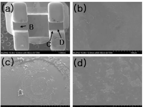 Fig. 6. FE-SEM showing corrosion morpholoty of dental bracket. (a) ZrN-coated bracket