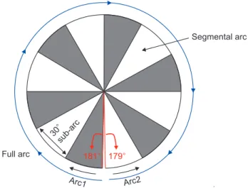 Fig. 1. The full arc and its 12 segments. The segmental arcs  were created by splitting one full arc into sub-arcs