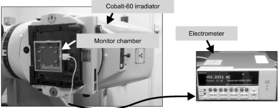 Fig.  6.  Monitor  chamber  prototype  testing  using  Cobalt-60  irradiator  and  electrometer.