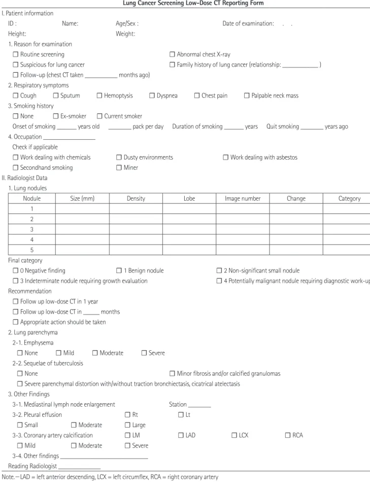 Table 10. Radiologic Data Reporting System