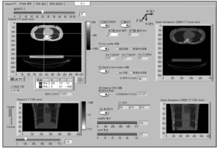 Fig.  4.  Screen  capture  of  developed  software  for  calculating  patient  dose.