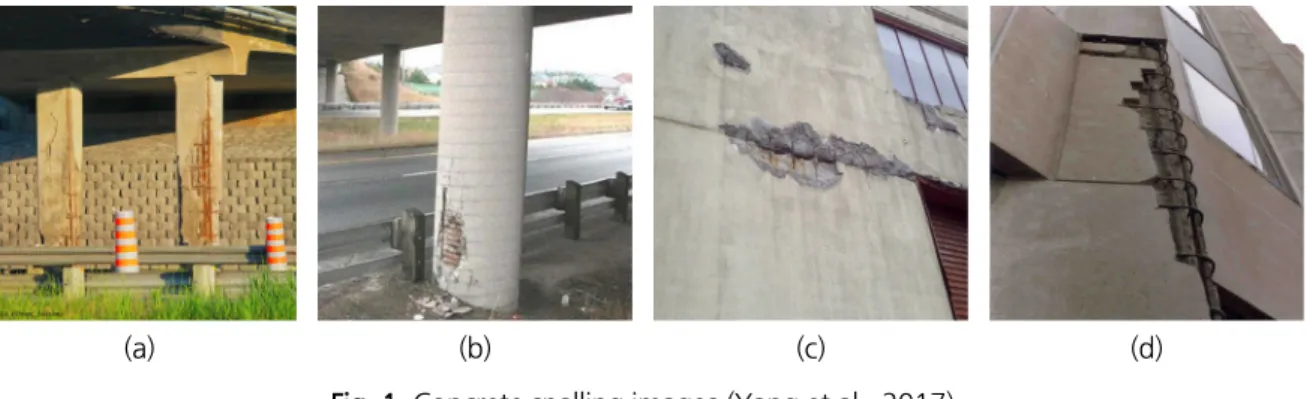 Fig. 1. Concrete spalling images (Yang et al., 2017)
