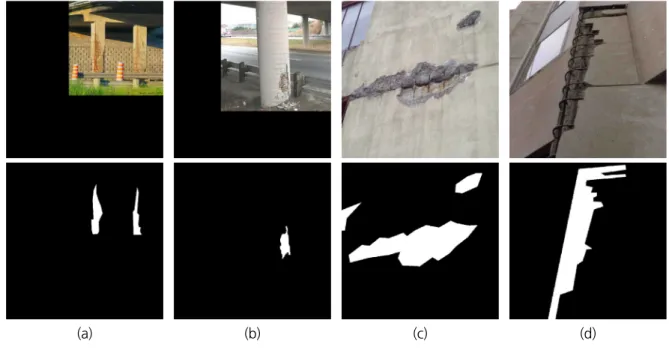 Fig. 3. Augmented concrete spalling &amp; Label images