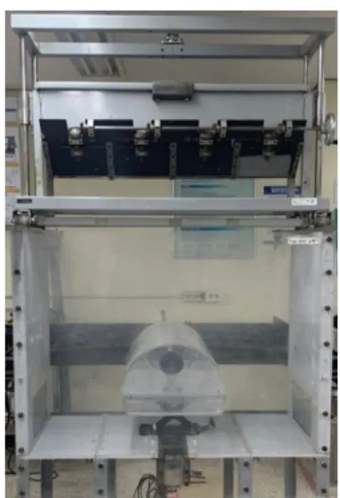 Fig. 10. Model experiment panoramic view 또한 강사 후 터널굴착 과정에서 모래의 유입을 막기 위해 Fig. 9(a)와 같이 정면에 스펀지를 부착하였다