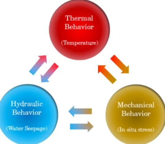 Fig. 1. THM interactions of rock