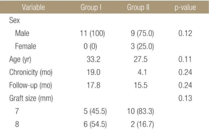 Table 1. Patient Documentation in Both Study Groups