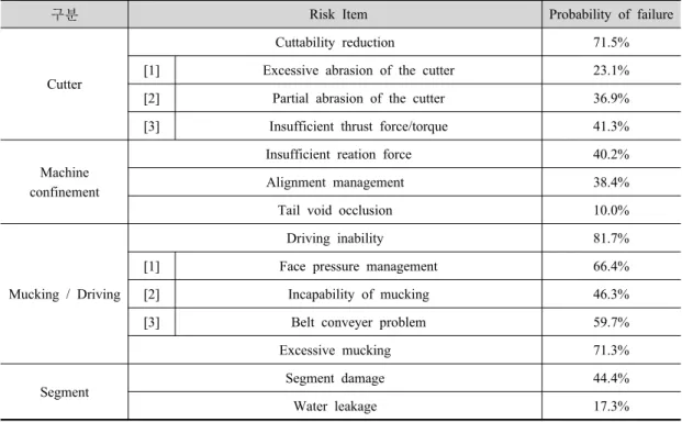 Table 5. Risk probability analysis result.
