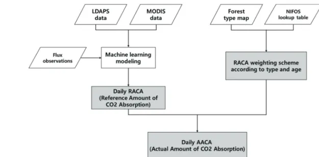 Fig. 3.  Machine learning modeling for daily RACA (reference amount of CO 2 absorption).