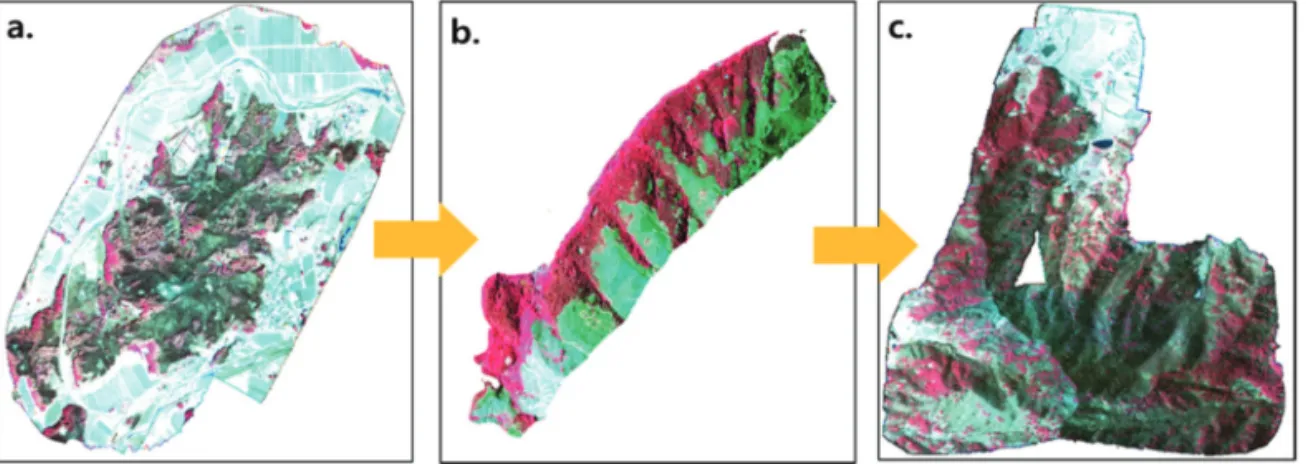 Fig. 8.  Determination of forest fire severity using UAV and multispectral images (a. photograph plan, b