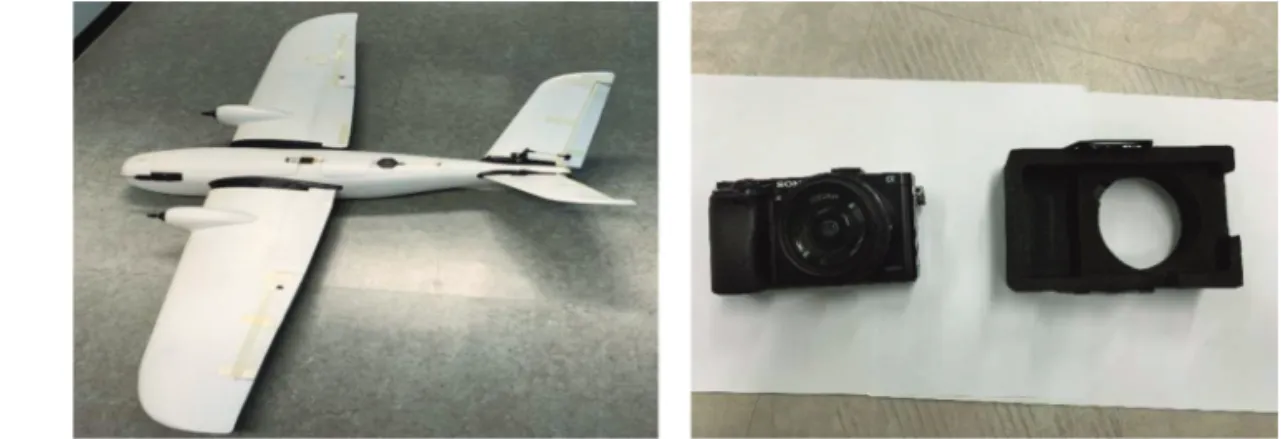 Fig. 2.  UAV and Anti-vibration Mount designed for the camera.