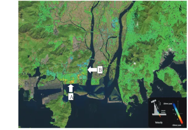 Fig. 4.  Ground movement vector analysis in Pusan, Korea.