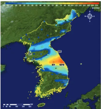 Fig. 4.  Rainfall Estimation Map of Existing technology (July