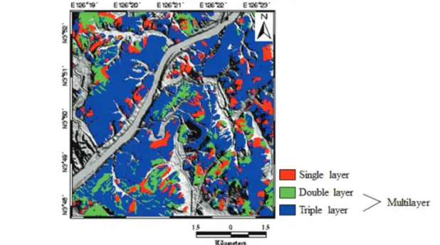 Fig. 5.  Reference data showing the spatial distribution of forest vertical structure.