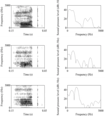 Figure  1.  Spectrogram  and  spectrum  at  the  midpoint  of  the  vowel: 