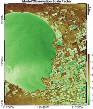 Fig. 6.  Surface temperature for the MASTER MWIR channels