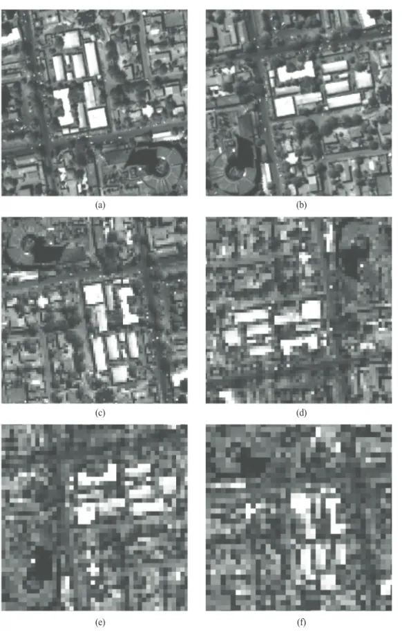 Fig. 11.  Some sets of the tested Kompsat-3 images. (a) Original image. (b) Scaling factor of 2.0 and rotation angle of 90°