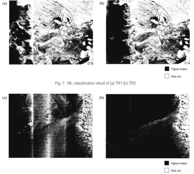 Fig. 7.  ML classification result of (a) TR1 (b) TR2.