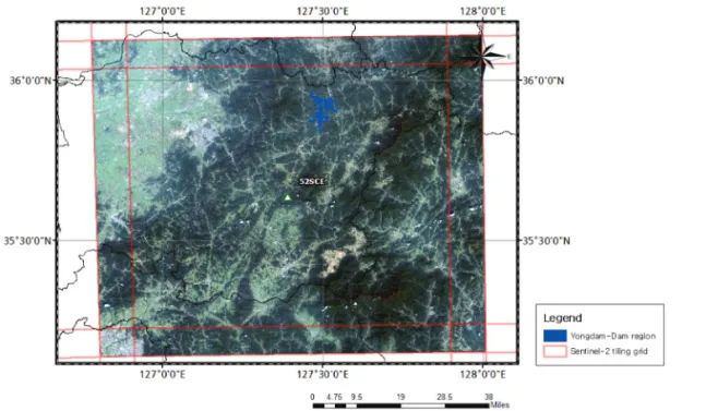 Fig. 3.  Sentinel-2 52SCE tile map with the study area.