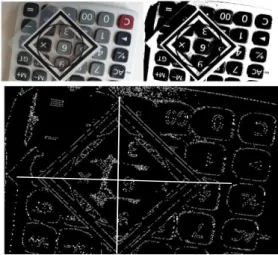 Fig.  3.  Source  image(top-left),  Binary  image(top-right),  Edge  detected  image(bottom)