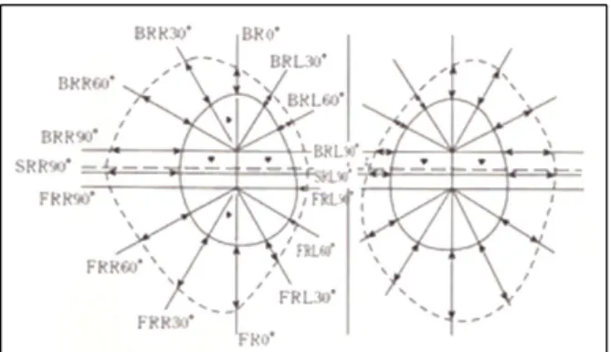 Fig.  3.  Measurement  methods  of  pore  space  between  body  and  pants(Thighs  and  knee)