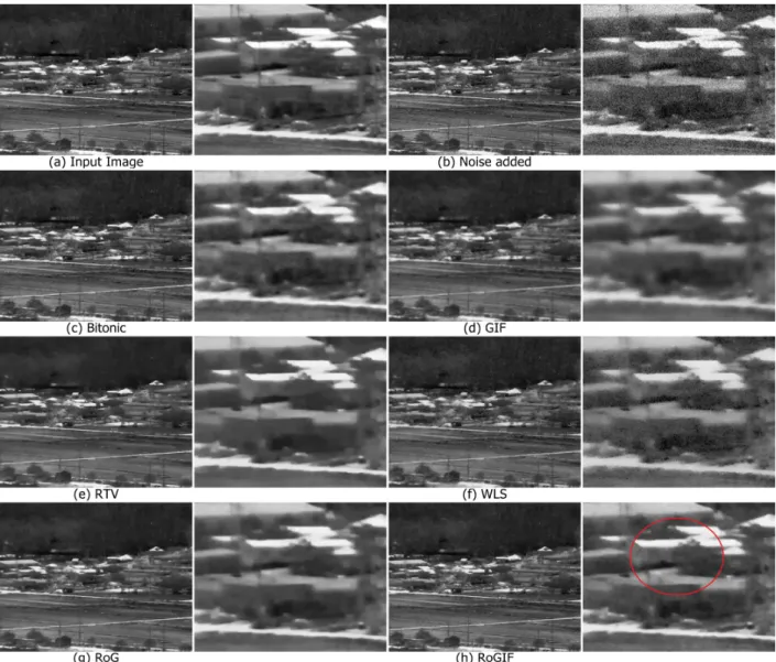 Fig.  2.  Compare  edge  preserving  smoothing  on  an  Infrared  Image  with  gaussian  noise