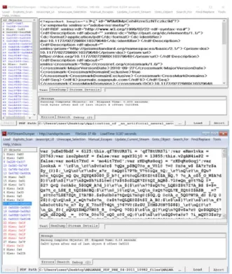 Fig.  5.  benign  (above)  vs.  malicious  (below)  file
