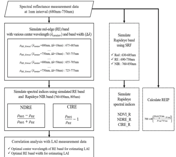 Fig. 3.  Data processing scheme to analyze the effect of red-edge band.