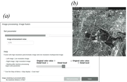 Fig. 11.  User interface: (a) change detection, (b) NDVI.