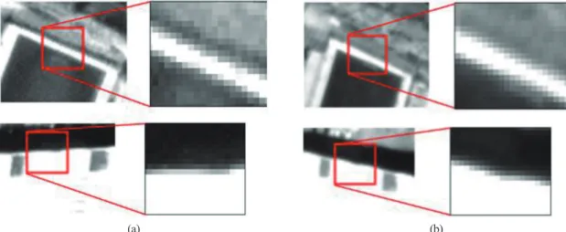 Fig. 13.  The example of extracted egde points (illustrated by red lines) from Scene-1 of KOMPSAT-3A image.