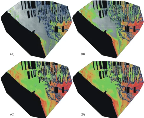 Fig. 10. To set the threshold, each index values was differently applied to result the red tide index