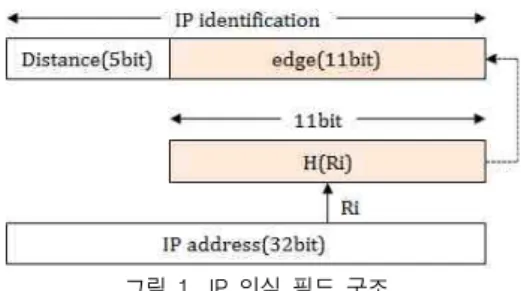 그림  1.  IP  인식  필드  구조 Fig.  1.  IP  identification  field  structure 