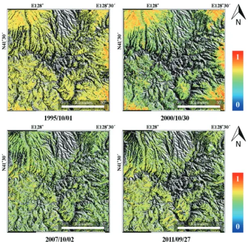 Fig. 7 compares the deforestation estimated from the