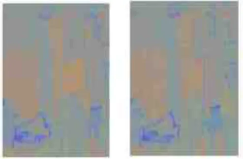 Figure 5 shows motion segmentation performed on video sequence that was preprocessed as described above, but because some particularly important pixels were removed too and preprocessing step (RGB normalization) distorted color information (black parts of 