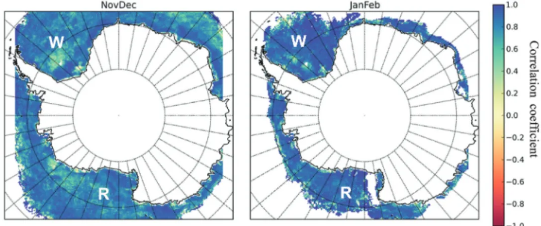 Fig. 2 shows a density plot of SIC and sea ice albedo for identifying the distribution of values