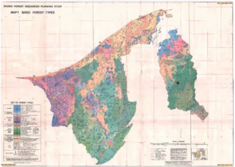 Fig. 1.  Forest type map of Brunei (Anderson and Marsden, 1984).