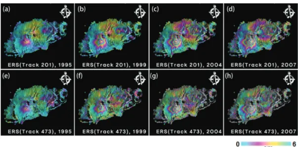 Fig. 5.  Calculation of ground time-series surface deformation maps for Seguam.
