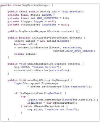 Fig.  5.  Target  Application  and  Log  Management  Service  Application 대상  어플리케이션은  GPS와  네트워크를  이용하는  LBS  기 반의  어플리케이션이므로  다양한  요소에  의한  오류가  발생할  수  있다